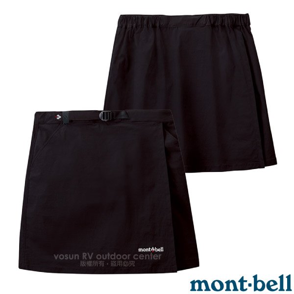 MONT-BELL 女 Stretch OD Wrap Shorts 透气快乾裤裙/1105583 黑✿30E010